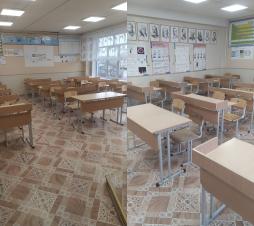 Кабинет физики оснащен средствами обучения для проведения демонстрационных опытов, фронтальных лабораторных работ и лабораторных практикумов. В кабинете физики имеется комплект учебных книг по физике по программе школы; инвентарная книга учета оборудования, мебели, приспособлений и литературы; полный комплект технической документации, включающий паспорта на средства обучения, руководства по использованию и инструкцию по технике безопасности.